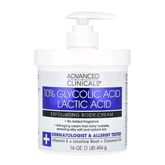 Advanced Clinicals 10% Glycolic Acid Lactic Acid Exfoliating Body Cream 454g (WHOLESALE MINIMUM OF 6)